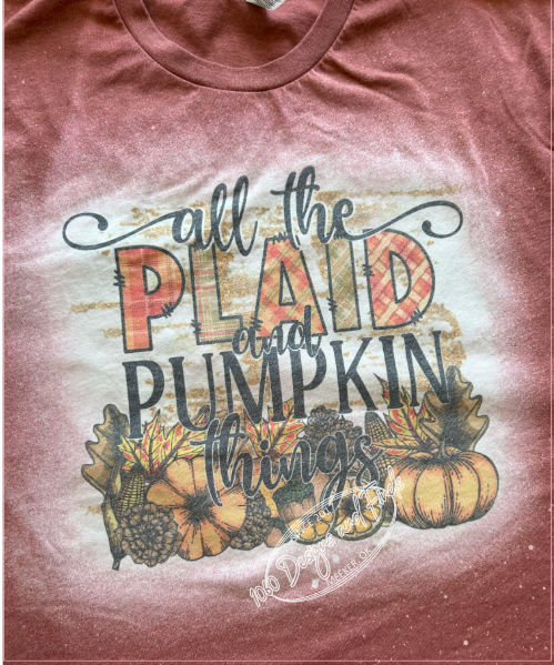 All the plaid and pumpkin things tee