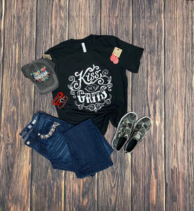 kiss my grits country graphic tee
