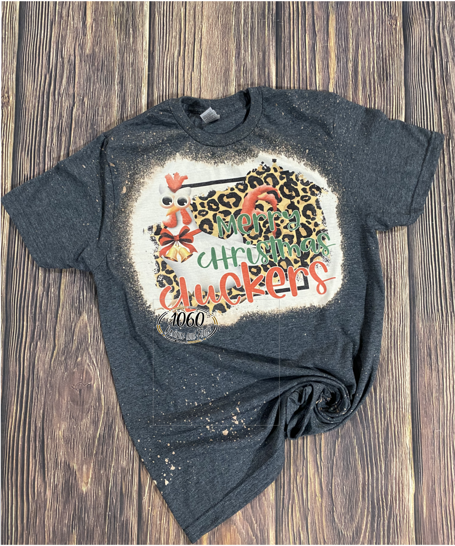 Merry Christmas Cluckers bleached tee