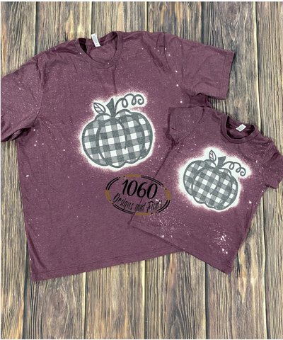 Plaid pumpkin Fall Tee