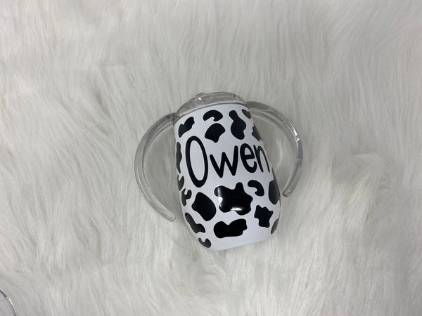 8oz Cow Print Sippy Cup