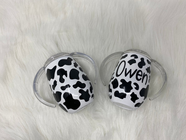 8oz Cow Print Sippy Cup
