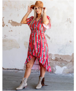 Floral Serape Hi Lo Maxi Dress Lucky & Blessed