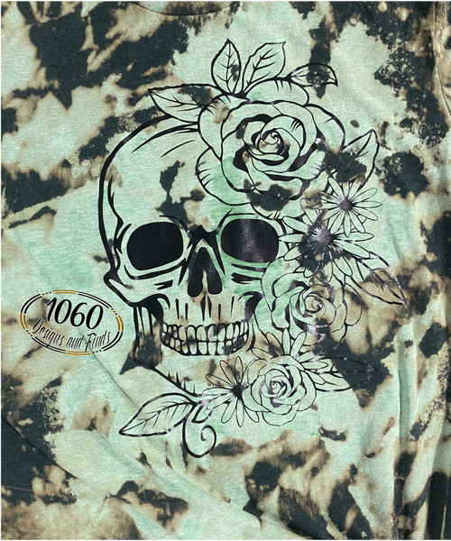 Floral Skull bleached tee