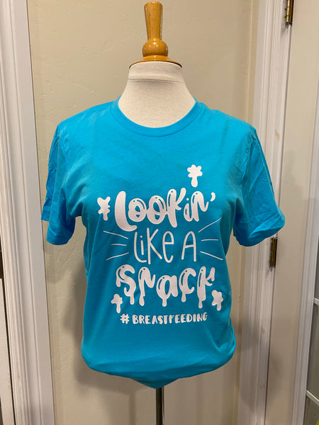Lookin like a snack, lookin for a snack Mommy and me breastfeeding tshirt set, baby shower gift, new Mom gift