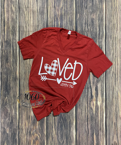 Loved John 3:16 Vneck Tee