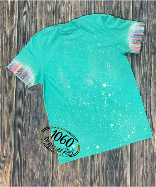 Show Mom Bleached Tee with Serape Details