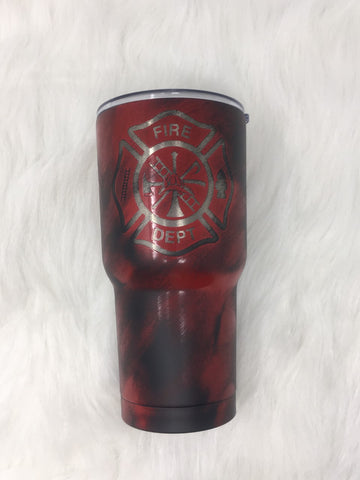 Dirty Sooty Fire Department Powder Coated Tumbler